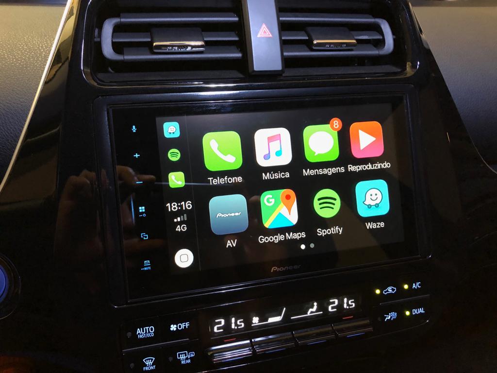 Prius - Central Pioneer 8" Carplay e Android